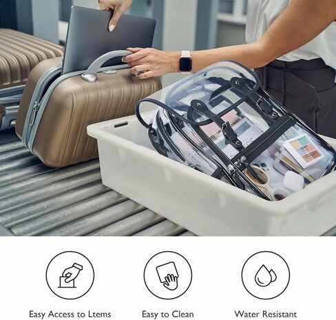 حقيبة ظهر شفافة من Mommore مصنوعة من مادة PVC سميكة وشديدة التحمل مع زخرفة جلدية بسعة كبيرة يمكن رؤيتها من خلال حقيبة الظهر in Kuwait