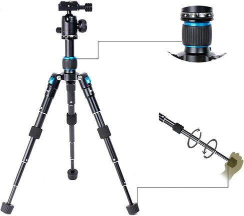 حامل سطح المكتب الحامل ثلاثي القوائم الحامل مع ارتفاع 20 بوصة مع 360 درجة ballhead لكاميرات DSLR والفيديو camcorders in Saudi Arabia