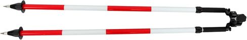 findmall Aluminum Tripod Bipod GPS Aluminum Alloy Two-Legged Support Red and White Color for Prism Poles Surveying in Saudi Arabia