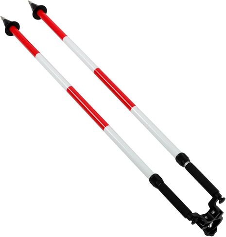 findmall Aluminum Tripod Bipod GPS Aluminum Alloy Two-Legged Support Red and White Color for Prism Poles Surveying in Saudi Arabia