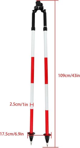 findmall Aluminum Tripod Bipod GPS Aluminum Alloy Two-Legged Support Red and White Color for Prism Poles Surveying in Saudi Arabia