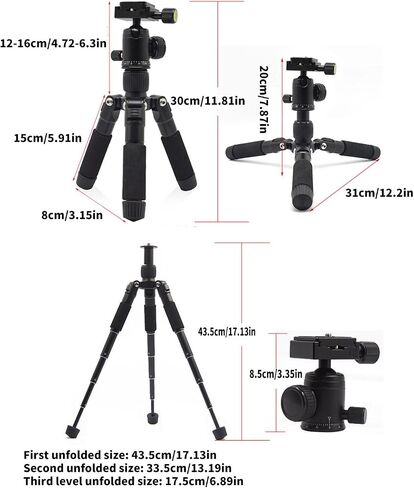 Tabletop Small Tripod 20Inch 360 Degree Aluminum Frame for DSLR Cameras and Phones Stand for Travel Desktop Tripod in Saudi Arabia