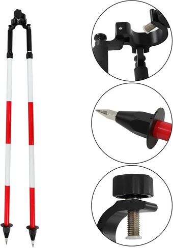 findmall Aluminum Tripod Bipod GPS Aluminum Alloy Two-Legged Support Red and White Color for Prism Poles Surveying in Saudi Arabia
