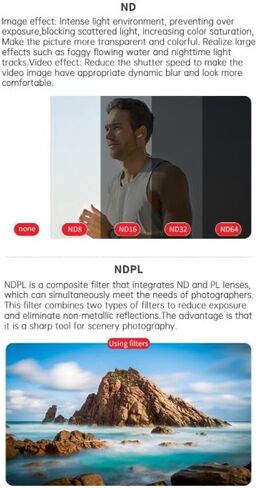Filter/Lens Filter Set for Insta360 Go Ultra Camera,Optical Glass High Light Transmittance Multi-Layer Coating Waterproof Scratch-Resistant and dust-Proof (ND-PL 8 16 32 64) in Saudi Arabia