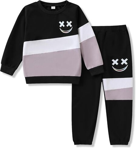 Size 3-12 Years Toddler Boys Clothes 2 Piece Long Sleeve Sweatshirt & Pants Casual Kids Boy Fall Winter Outfits Set in Saudi Arabia