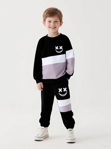 Size 3-12 Years Toddler Boys Clothes 2 Piece Long Sleeve Sweatshirt & Pants Casual Kids Boy Fall Winter Outfits Set in Saudi Arabia