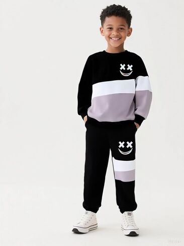 Size 3-12 Years Toddler Boys Clothes 2 Piece Long Sleeve Sweatshirt & Pants Casual Kids Boy Fall Winter Outfits Set in Saudi Arabia