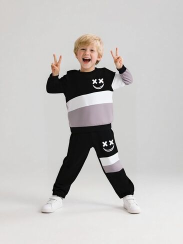 Size 3-12 Years Toddler Boys Clothes 2 Piece Long Sleeve Sweatshirt & Pants Casual Kids Boy Fall Winter Outfits Set in Saudi Arabia