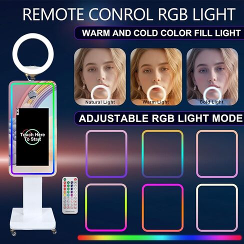 Magic Mirror 21.5" Touch Screen Mirror Photo Booth Selfie Photobooth Machine with DSLR Camera for Event Rental Wedding Party in Kuwait