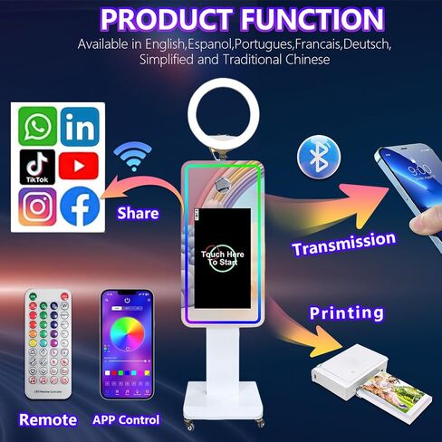 Magic Mirror 21.5" Touch Screen Mirror Photo Booth Selfie Photobooth Machine with DSLR Camera for Event Rental Wedding Party in Kuwait