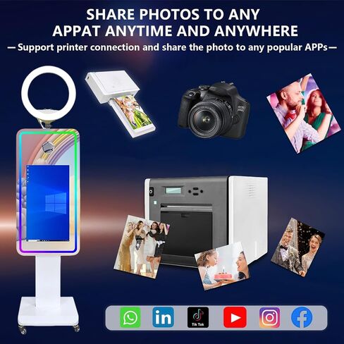 Magic Mirror 21.5" Touch Screen Mirror Photo Booth Selfie Photobooth Machine with DSLR Camera for Event Rental Wedding Party in Kuwait