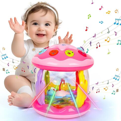 M Sanmersen Baby Girl Toys من 6 إلى 12 شهرًا - أوشان أوشن يدوران يضيءون ألعابًا موسيقية لمدة 12-18 شهرًا in Kuwait