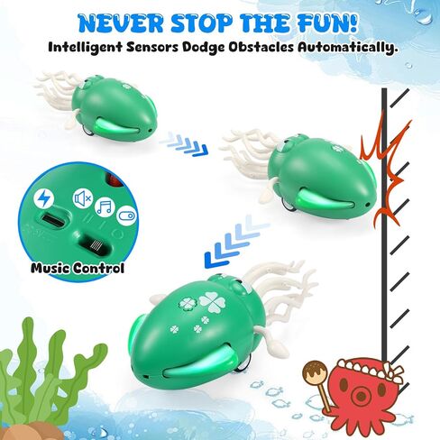 لعبة Maolyoz Interactive Dancing Octopus for Baby-زاحف الأطفال الموسيقي الخفيف ، ألعاب Tummy Time ، هدايا أعياد الميلاد الحسية للموسيقى للأطفال (أخضر) in Kuwait