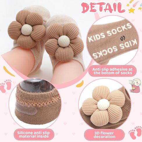 10 Pairs Cute Flower Baby Girls Socks for 0-6 Months Toddler Non Slip Socks Low Cut Ankle Gift for Newborn Infants in Saudi Arabia