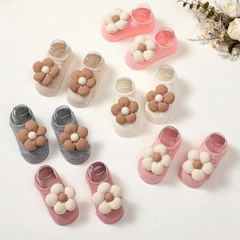 10 Pairs Cute Flower Baby Girls Socks for 0-6 Months Toddler Non Slip Socks Low Cut Ankle Gift for Newborn Infants in Saudi Arabia