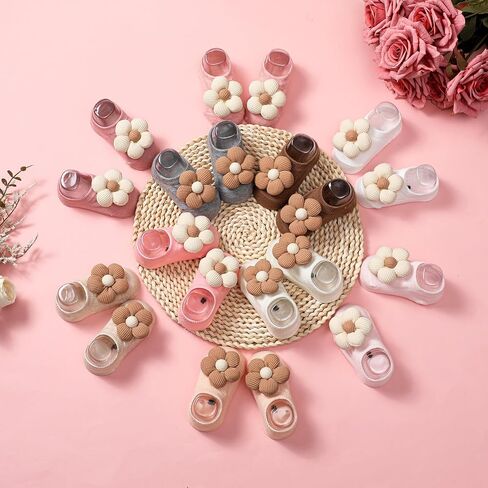 10 Pairs Cute Flower Baby Girls Socks for 0-6 Months Toddler Non Slip Socks Low Cut Ankle Gift for Newborn Infants in Saudi Arabia
