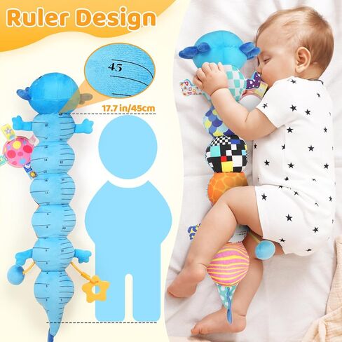 Baby Toys for 0-6 6-12 Months, Plush Axolotl Toy with Crinkle and Rattles for Infant Newborn, Sensory Music Animal Stuffed Toy for 0 1 2 3 4 5 6+ Month, Tummy Time Toys Gifts for 0-3-6-12 Months,Pink in Kuwait