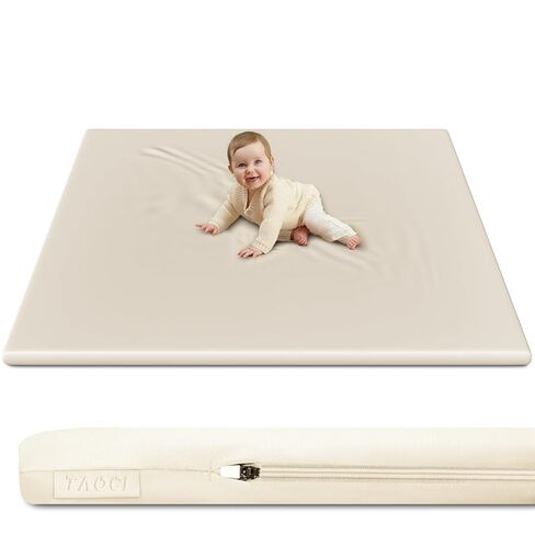 لعب الأطفال المبطن من الجلد الناعم الناعم النباتي مع حصيرة الرغوة الكثيفة سهلة المسح و 2 جوانب مقاومة للماء البطن وقت playmat تناسب 50 "x50" "، 2 دعم أعمدة لعبة الدعم. in Kuwait