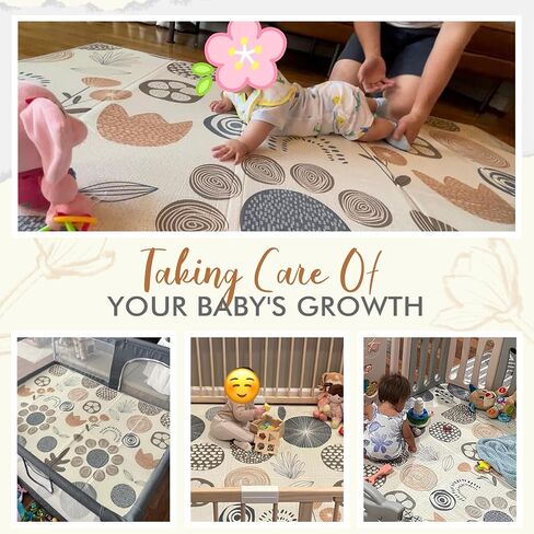 Mloong Baby Play Mat للأرضية ، 59 × 71 × 0.4 بوصة للطفل مع حقيبة حمل ، حصيرة لعب قابلة للطي ، حصيرة لعب الرغوة للأطفال ، حصيرة كارلوينج مقاومة للماء للطفل ، تلعب كبير للرضي in Kuwait
