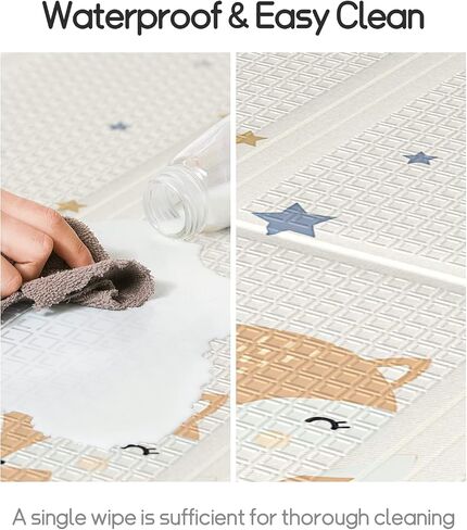 Mloong Baby Play Mat للأرضية ، 59 × 71 × 0.4 بوصة للطفل مع حقيبة حمل ، حصيرة لعب قابلة للطي ، حصيرة لعب الرغوة للأطفال ، حصيرة كارلوينج مقاومة للماء للطفل ، تلعب كبير للرضي in Kuwait