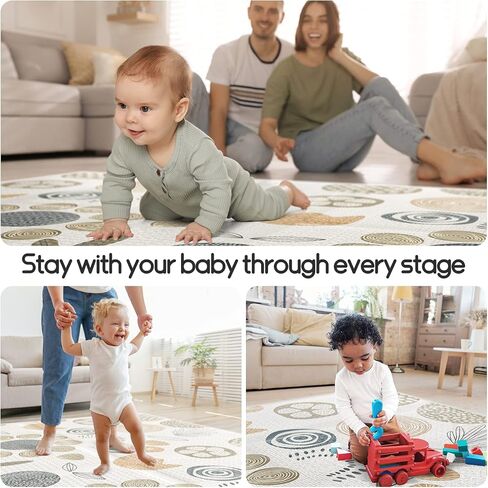 Mloong Baby Play Mat للأرضية ، 59 × 71 × 0.4 بوصة للطفل مع حقيبة حمل ، حصيرة لعب قابلة للطي ، حصيرة لعب الرغوة للأطفال ، حصيرة كارلوينج مقاومة للماء للطفل ، تلعب كبير للرضي in Kuwait