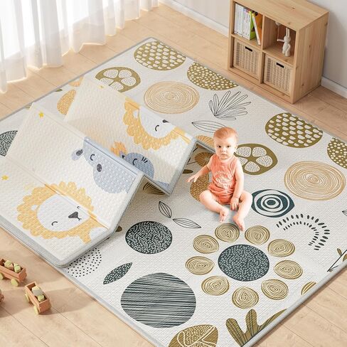 Mloong Baby Play Mat للأرضية ، 59 × 71 × 0.4 بوصة للطفل مع حقيبة حمل ، حصيرة لعب قابلة للطي ، حصيرة لعب الرغوة للأطفال ، حصيرة كارلوينج مقاومة للماء للطفل ، تلعب كبير للرضي in Kuwait