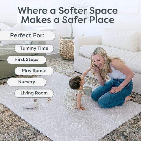 حصيلة لعب الأطفال للأرضية - عدن (4x6ft) - حصيرة Premium Eva Foam Play for Babies & Toddlers - مثالية لوقت البطن ، الزحف ، غرفة اللعب - أطفال أنيقين ومريحين. in Saudi Arabia