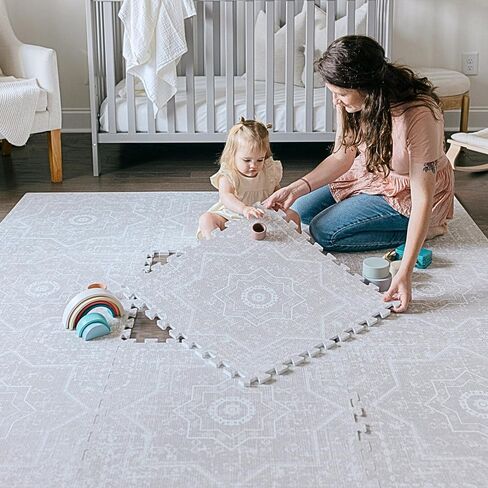 حصيلة لعب الأطفال للأرضية - عدن (4x6ft) - حصيرة Premium Eva Foam Play for Babies & Toddlers - مثالية لوقت البطن ، الزحف ، غرفة اللعب - أطفال أنيقين ومريحين. in Saudi Arabia