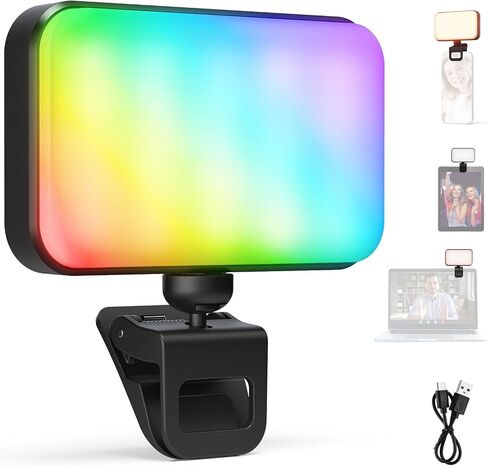 إصدار مستوى إدخال NEWER LED RGB Selfie Light ، 91 LEDS CLAST CLIP على إضاءة تعبئة الهاتف لـ iPhone ، 20 تأثيرات CRI92 1000mAh ، لتسجيل مؤتمر الكمبيوتر المحمول للكمبيوتر المحمول للكمبيوتر ، N6C in Saudi Arabia