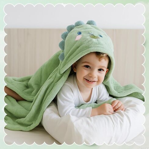 Absorbent Hooded Towel for Kids, Large Child Bath Towels Ultra Soft Coral Fleece Unicorn Dinosaur Poncho Towels with Hood Age 3-8 Years for Infant, Baby, Girls, Boys 27.5 X 55 inch Pink in Saudi Arabia