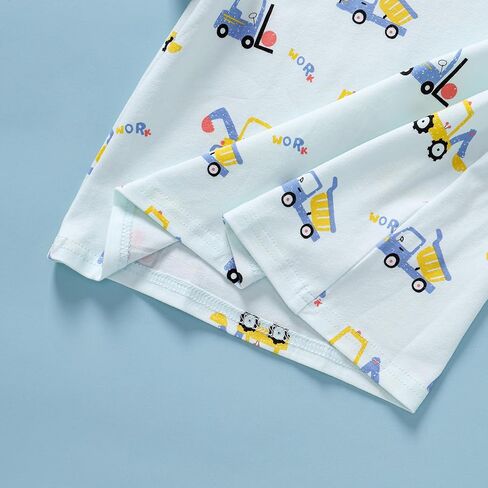 طبع كيد كوتون بيجاما قمة قصيرة الأكمام مع سروال طفل بويز PJS ملابس النوم in Kuwait