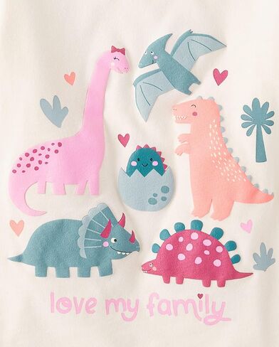 The Children's Place ، Baby Girls ، و Toddler Family ، Mom ، Dad ، Sibling Short Sleeve Graphic Thirts ، Multipacks ، Dino/Family/Daddy 3 Pack in Kuwait