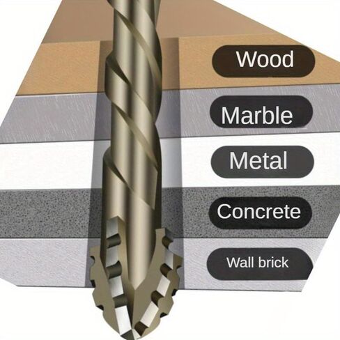 4Pcs High-Strength Eccentric Twist Drill Bit Four-Flute Sawtooth Eccentric Drill Bit Multifunction Drill Bit Set for Concrete/Glass/Brick/Cement/Tile/Wood Tip Size 1/4-1/2 in Saudi Arabia