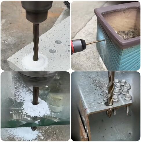 4Pcs High-Strength Eccentric Twist Drill Bit Four-Flute Sawtooth Eccentric Drill Bit Multifunction Drill Bit Set for Concrete/Glass/Brick/Cement/Tile/Wood Tip Size 1/4-1/2 in Saudi Arabia