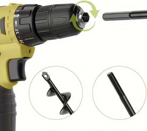 1pc مثقاب شاقة في حديقة الحديقة - 3/8 "، حفر لوحة أسمنت سداسية للزراعة ، زارع بتات دوامة مع عمود فولاذي صلبة ومنظم بتات سداسية in Saudi Arabia