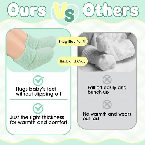 8 أزواج جوارب حديثي الولادة سميكة القطن Terry Turn Cuff Baby Socks 0-6 أشهر هدايا لطيفة لبرايمي بنت بوي in Kuwait