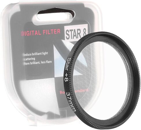 Patikil 43mm Filter ، 8 Points Starburst Len Filter Filter Effect Twinkle Effect Ultra Slim Optical Lens for Nikon و DSLR Cameras Other ، Black in Saudi Arabia