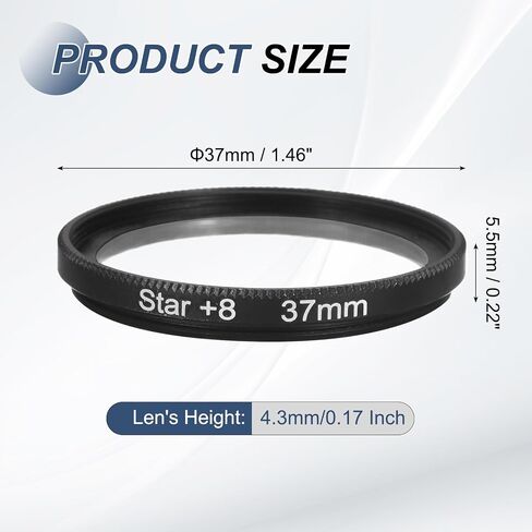 Patikil 43mm Filter ، 8 Points Starburst Len Filter Filter Effect Twinkle Effect Ultra Slim Optical Lens for Nikon و DSLR Cameras Other ، Black in Saudi Arabia