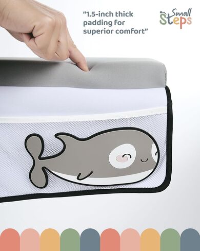 Small Steps Bath Kneeler and Elbow Rest Pad Set – Ergonomic Baby Bath Kneeling Pad with Memory Foam and Non-Slip Design – Orca-Themed Comfort with Handy Pockets for Bathing Babies and Kids in Saudi Arabia