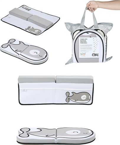 Small Steps Bath Kneeler and Elbow Rest Pad Set – Ergonomic Baby Bath Kneeling Pad with Memory Foam and Non-Slip Design – Orca-Themed Comfort with Handy Pockets for Bathing Babies and Kids in Saudi Arabia