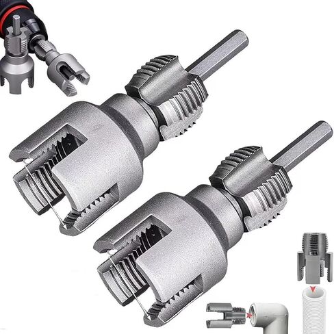 2025 Integrated Internal & External Pipe Threading Tool - Dual-Function Drill-Powered PVC Thread Cutter Kit for 1/2" (DN15) & 3/4" (DN20) Pipes - 2-in-1 Set (1/2 inch and 3/4 inch) in Saudi Arabia