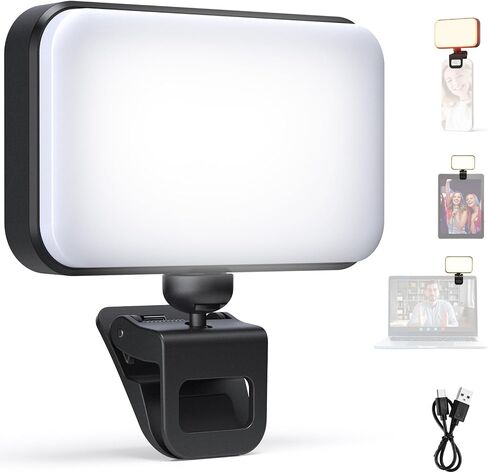 NEEWER Entry Level Version LED Selfie Light, Plastic Clip on Phone Fill Lighting for iPhone, 66 LEDs CRI92 Portable for Computer Laptop Webcam Zoom Video Conference Makeup Recording Streaming, N6 in Saudi Arabia