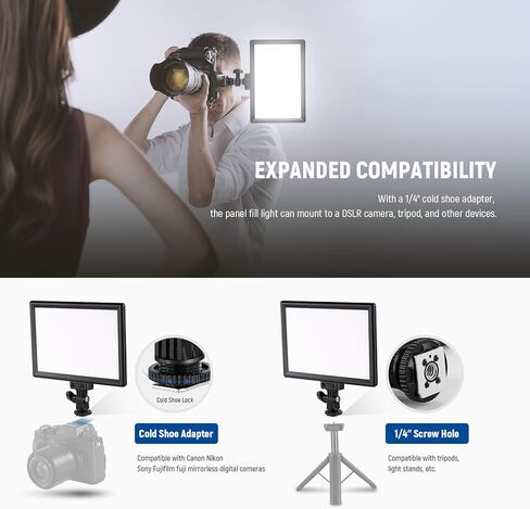 Neewer 9 "LED Camera Video Light Panel ، 4000mAh USB C Dimmable DSLR Soft Key Lighting 3200K-5600K CRI95+ لتسجيل التصوير الفوتوغرافي الاستوديو ، وقصة ترايبود مصغرة ، وقطعة قماش تنظيف ، NL-116AI in Saudi Arabia