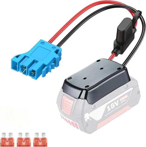 for Power Wheel Adapter for Bosch 18V Li-ion Battery Adapter with 40A Fuse Holder and Wire Harness Connector Compatible with Peg-Perego Kids 12V Ride-on Toy (Blue) in Saudi Arabia