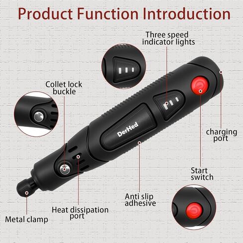 Mini Cordless Rotary Tool Kit with 82 Accessories, 3 Speeds 17000RPM and Type-C Charging Port for Polishing, Sanding, Cutting, Engraving, DIY Handicrafts Rotary Tool Kit in Saudi Arabia