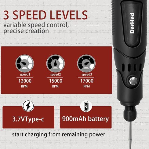 Mini Cordless Rotary Tool Kit with 82 Accessories, 3 Speeds 17000RPM and Type-C Charging Port for Polishing, Sanding, Cutting, Engraving, DIY Handicrafts Rotary Tool Kit in Saudi Arabia