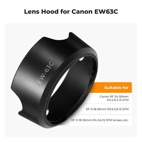 K&F Concept 58mm Lens Cap Cover + Lens Hood for Canon RF 24-50mm f/4.5-6.3 is STM,EF-S 18-55mm f/3.5-5.6 is STM,EF-S 18-55mm f/4-5.6 is STM in Saudi Arabia