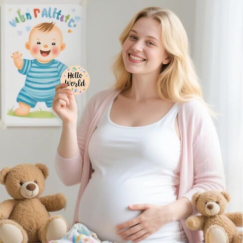Baby Monthly Milestone Cards-13 علامات مرتبة خشبية على الوجهين على الوجهين مع تصميمات الدب والنجوم ، وبطاقات إعلان الولادة الصغيرة الدببة لدعائم الصور (0-12 شهرًا) ، وتوقيع الطفل الجديد دش الطفل in Kuwait