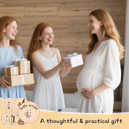 Baby Monthly Milestone Cards Sign - Double Sided Wooden Milestone Cards with Rainbow Design, Wooden Circles Discs for Photo Props Birth Announcement Board, Baby Shower/Gift Newborn Sign Set(13pcs) in Saudi Arabia