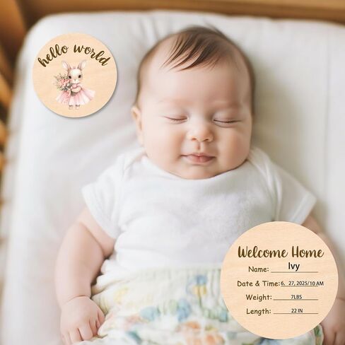 Baby Monthly Milestone Cards Sign - Double Sided Wooden Milestone Cards with Rainbow Design, Wooden Circles Discs for Photo Props Birth Announcement Board, Baby Shower/Gift Newborn Sign Set(13pcs) in Saudi Arabia